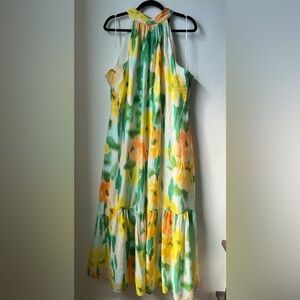 1. State Yellow and Green Floral Maxi Dress, Resort/ Vaca Wear!